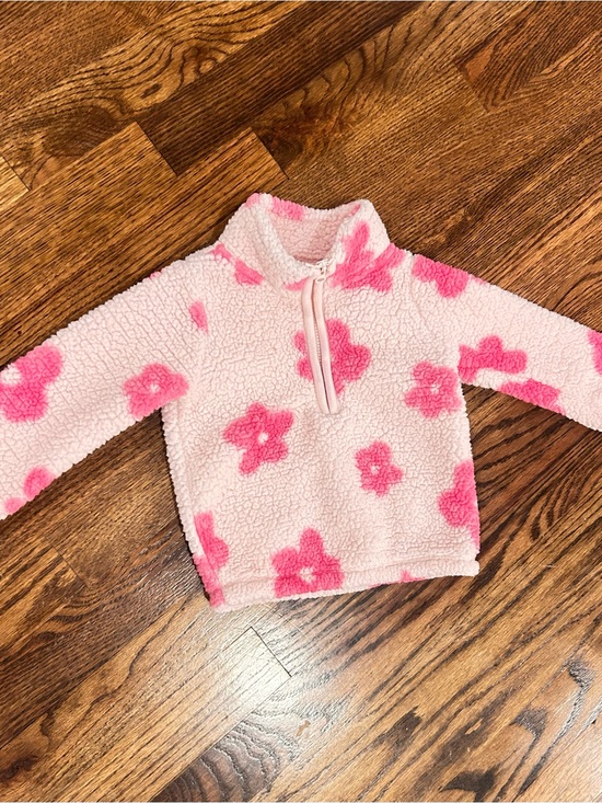 Carter's Other - Carter’s Sherpa Fleece Pullover 1/4 Zip Floral Jacket 12M